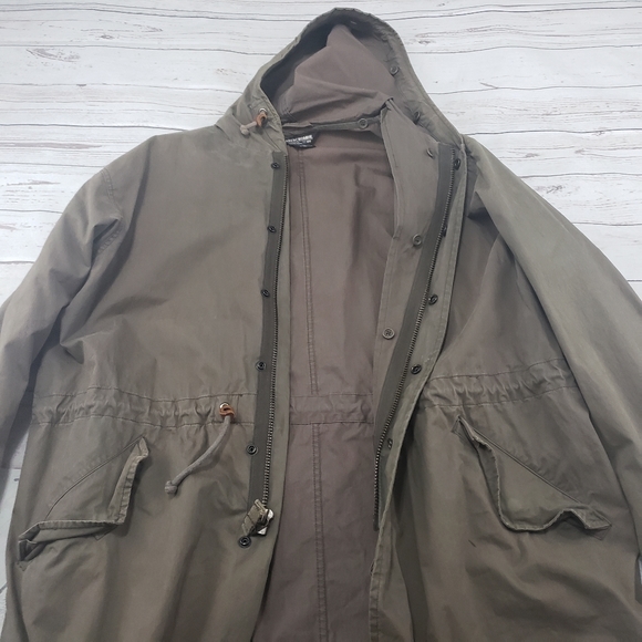 Abercrombie & Fitch Jacket SZ L Zip Up Button Up - Picture 9 of 12